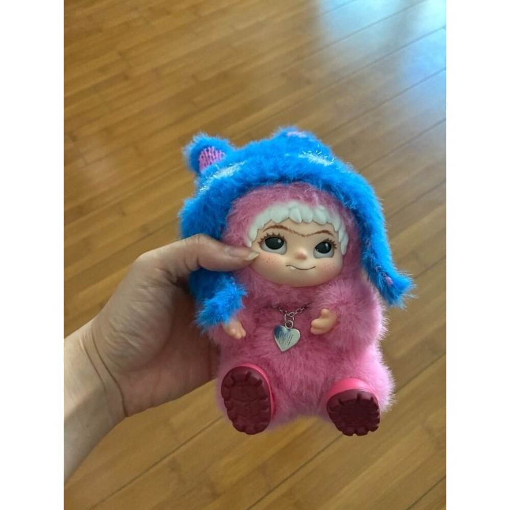 Pink Wakuku Fuzzy Trendy Fun Party Series Plush Blind Box Figure Gift Keychain